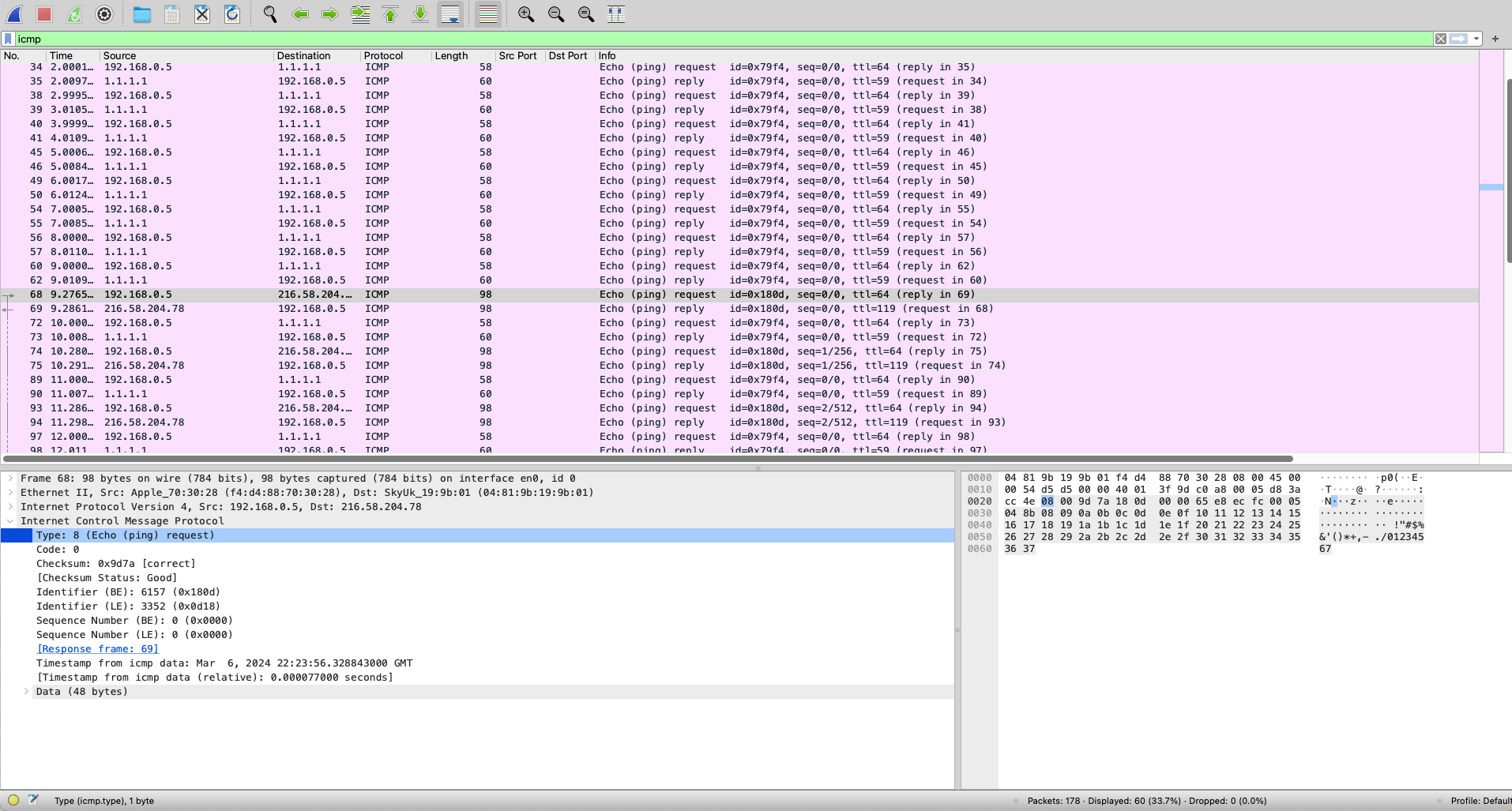 icmp type and code