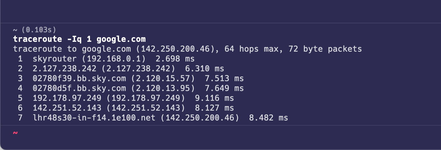 traceroute command